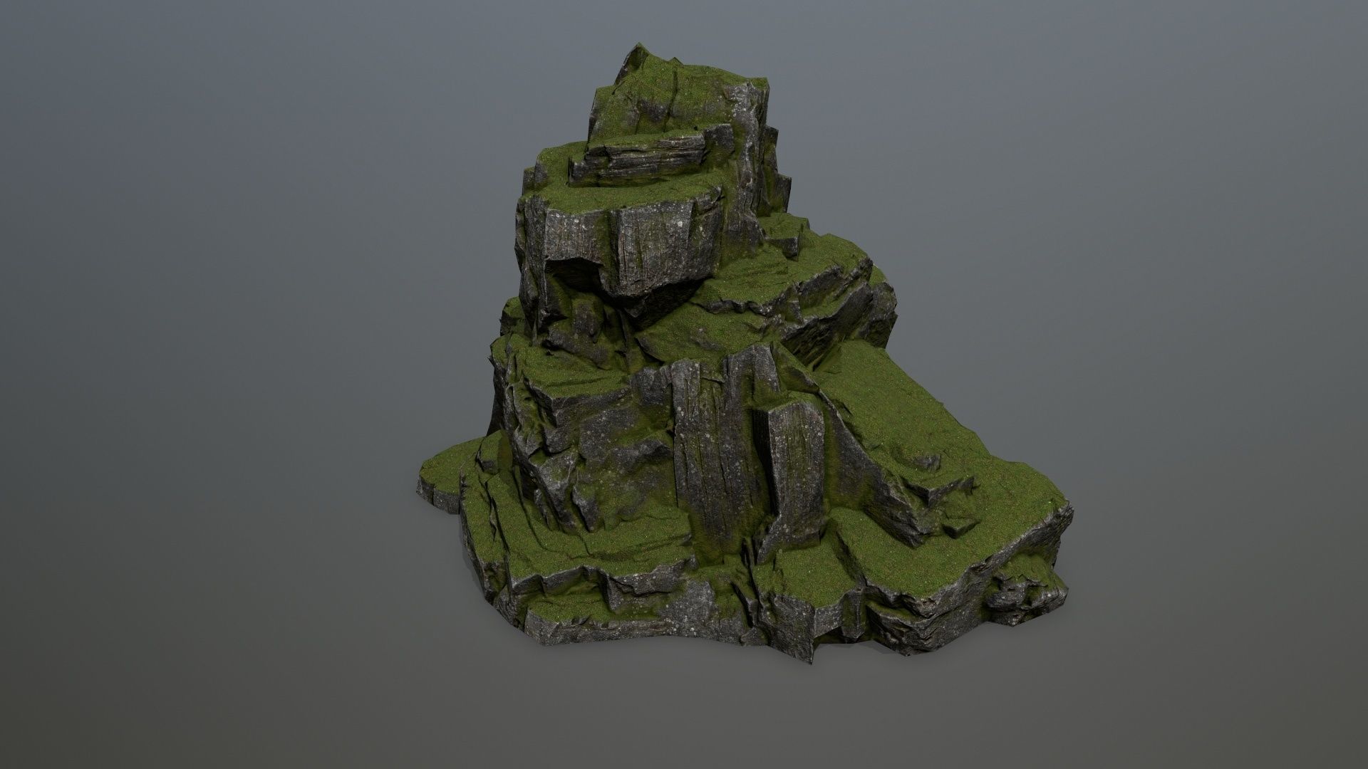 rocks rock formation with grass on top Low-poly 3D model_13