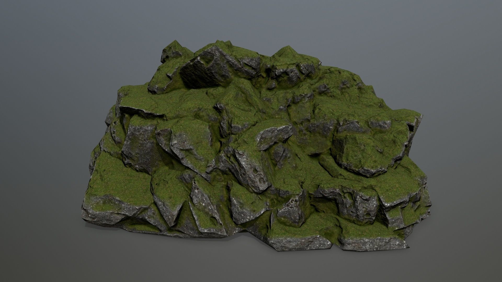 rocks rock formation with grass on top Low-poly 3D model_9