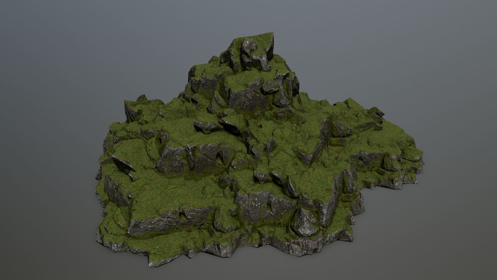rocks rock formation with grass on top Low-poly 3D model_7