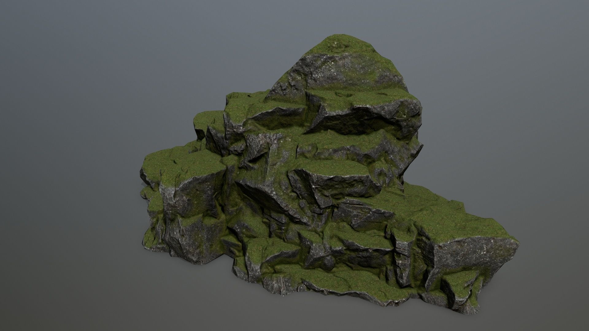 rocks rock formation with grass on top Low-poly 3D model_21