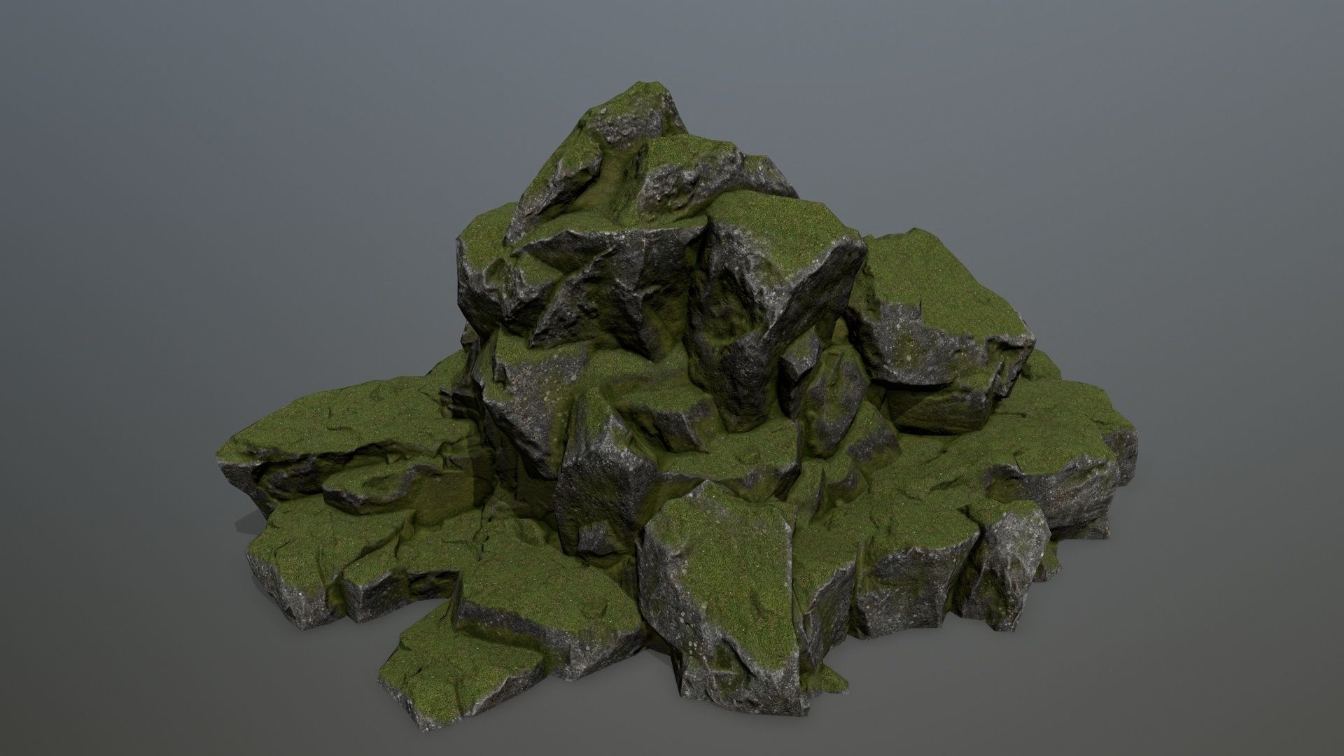 rocks rock formation with grass on top Low-poly 3D model_20