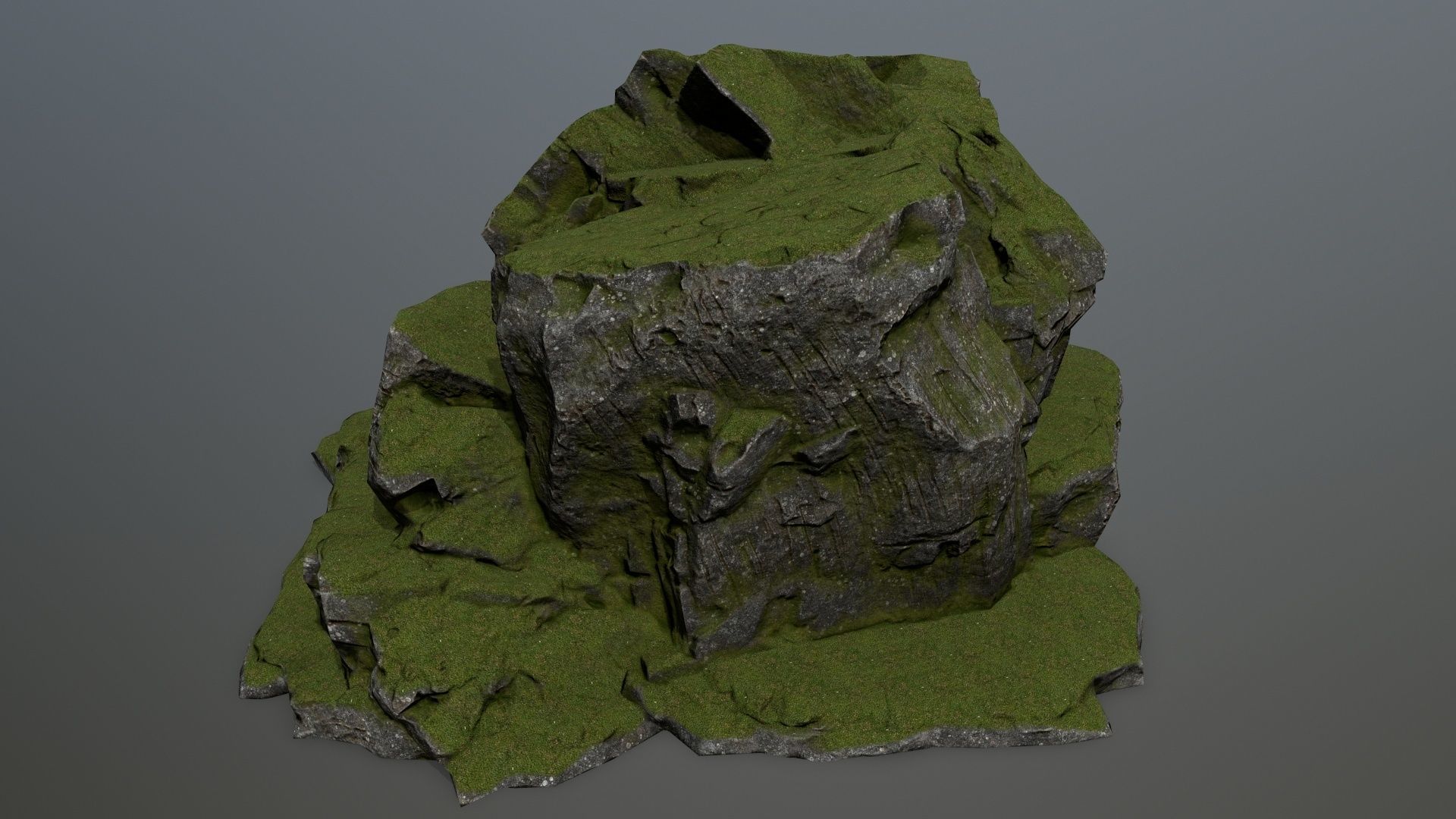 rocks rock formation with grass on top Low-poly 3D model_4