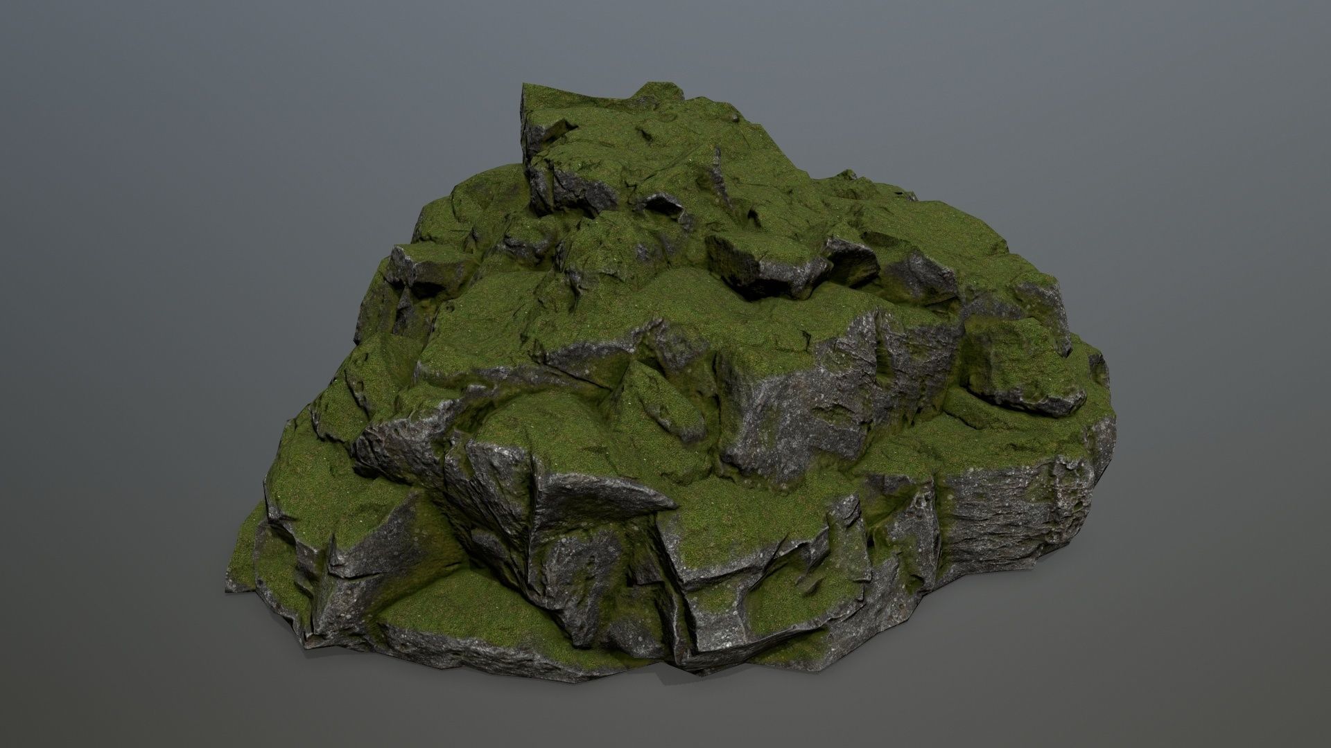 rocks rock formation with grass on top Low-poly 3D model_10