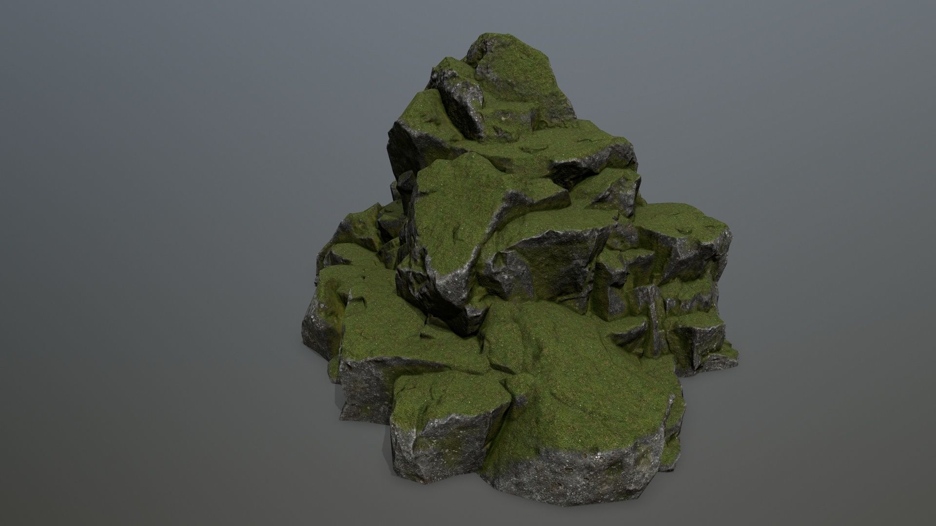 rocks rock formation with grass on top Low-poly 3D model_23