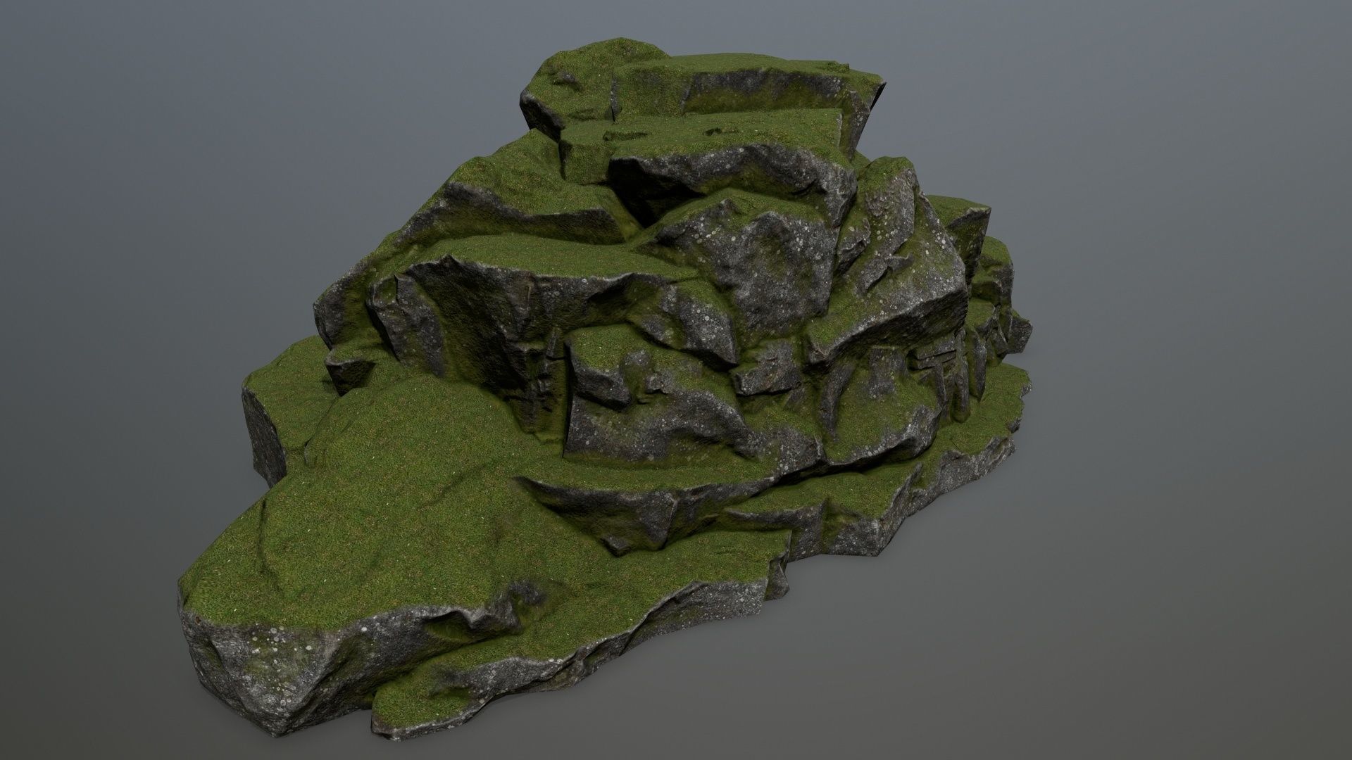 rocks rock formation with grass on top Low-poly 3D model_17