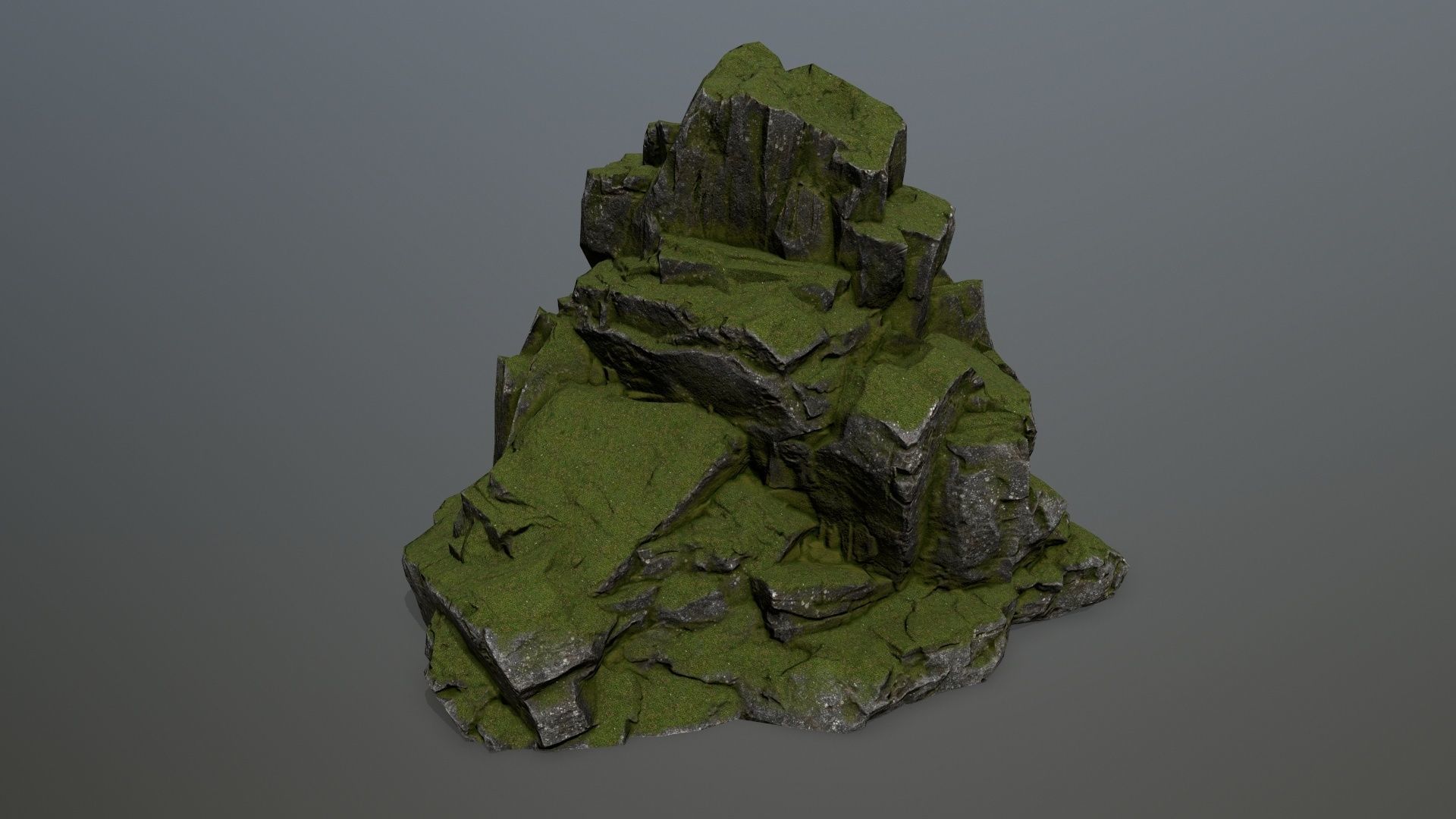 rocks rock formation with grass on top Low-poly 3D model_12