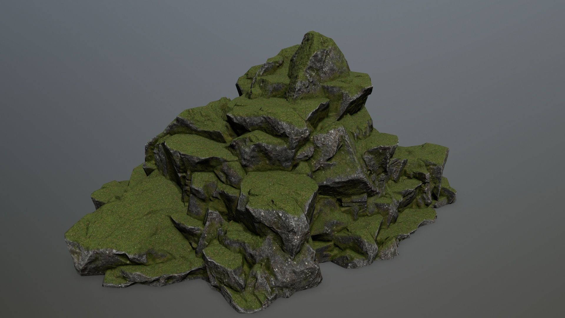 rocks rock formation with grass on top Low-poly 3D model_22