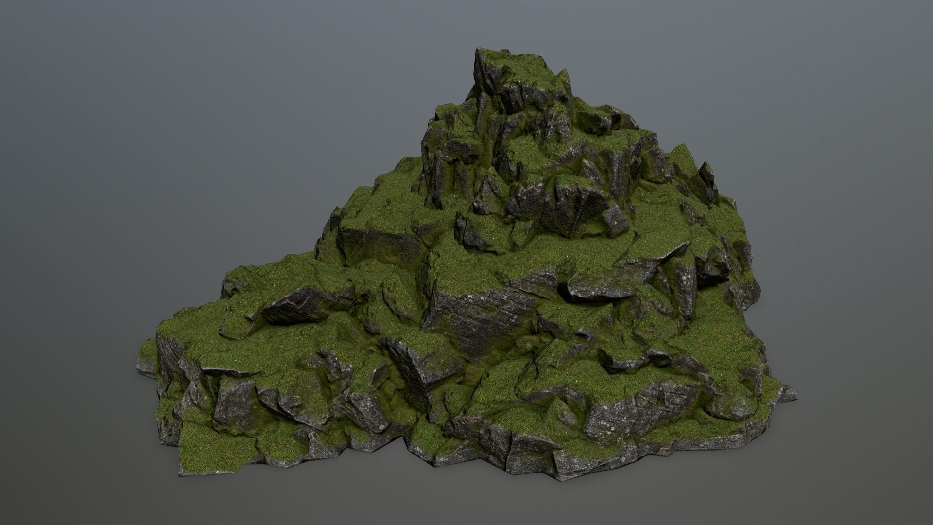 rocks rock formation with grass on top Low-poly 3D model_5