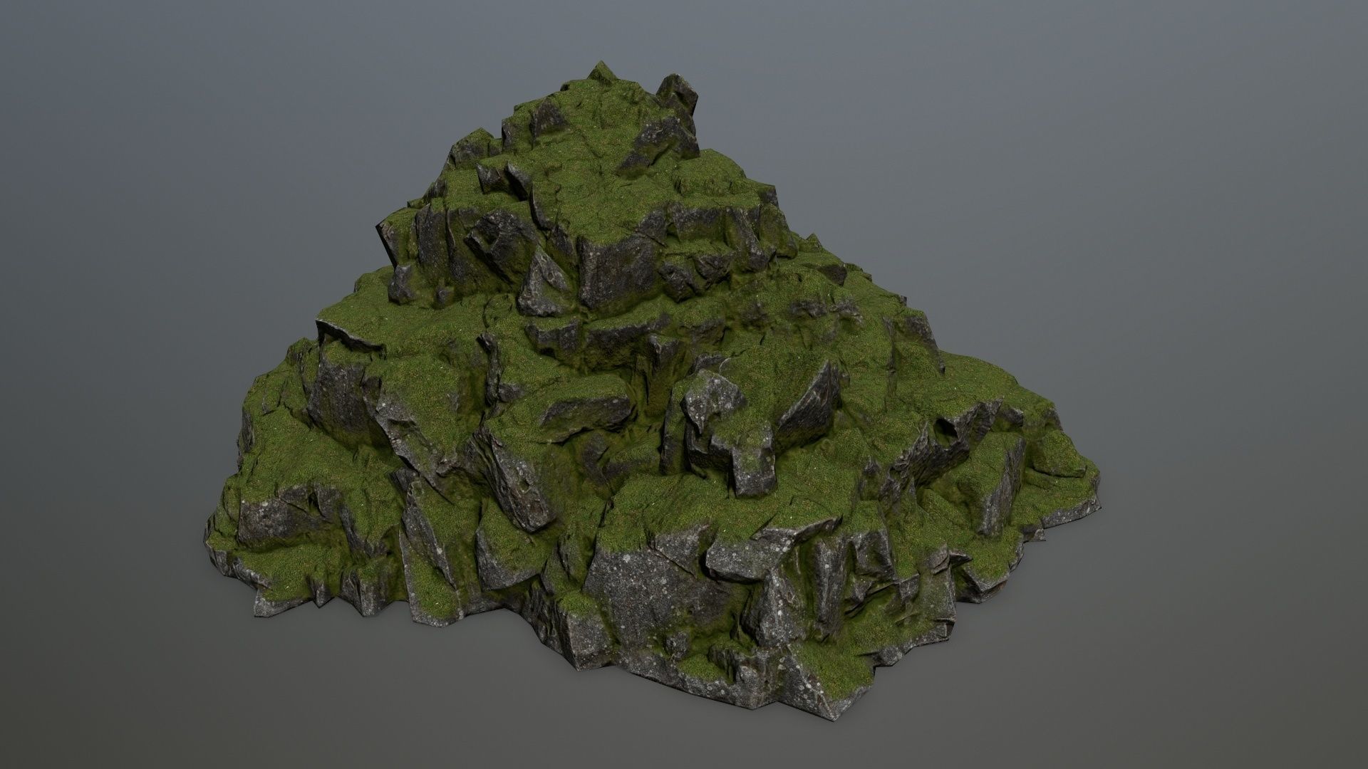 rocks rock formation with grass on top Low-poly 3D model_6