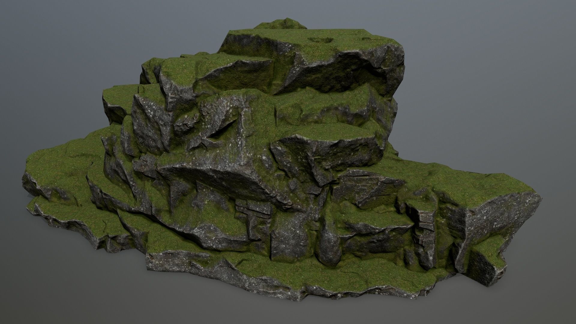 rocks rock formation with grass on top Low-poly 3D model_18