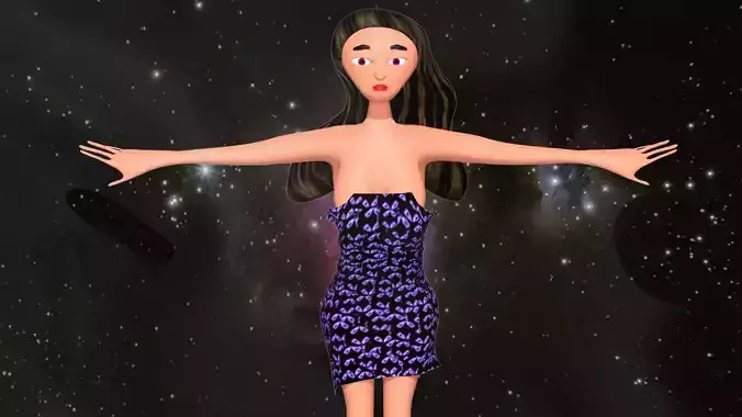 free model of a woman in a dress with textures 31