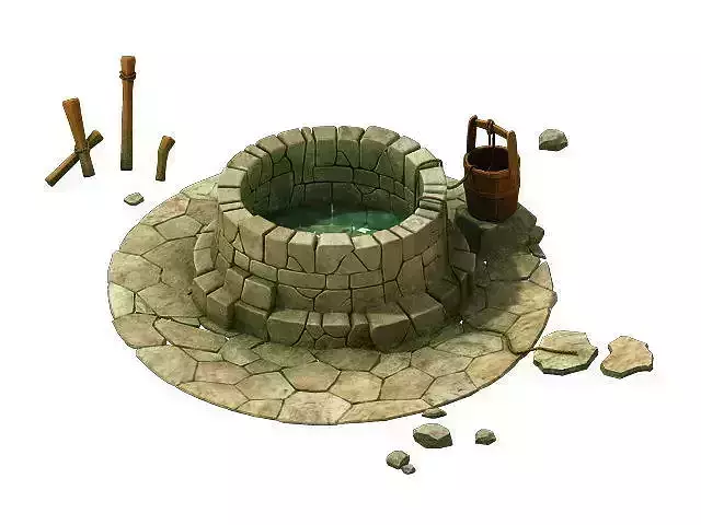 Game Model - prairie scene - Wells 02 01