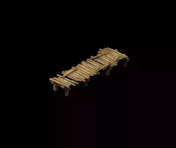 Game Model - prairie scene - wooden bridge 01
