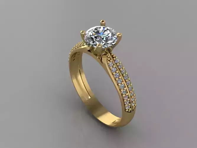 GC GOLD T168- Diamond solitarie gold ring