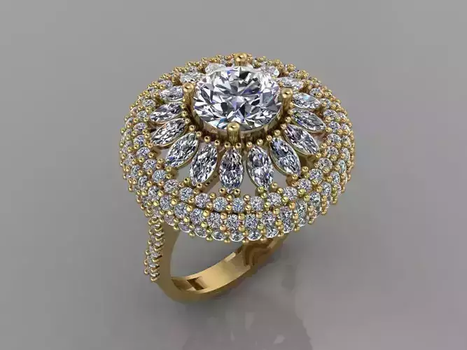GC GOLD T169- Diamond solitarie gold ring