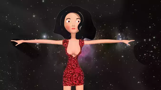 free model of a woman in a dress with textures 32