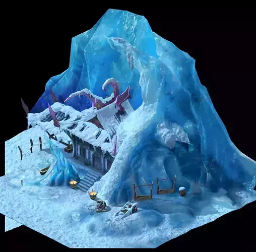 Game Model - snow - Building a house 01