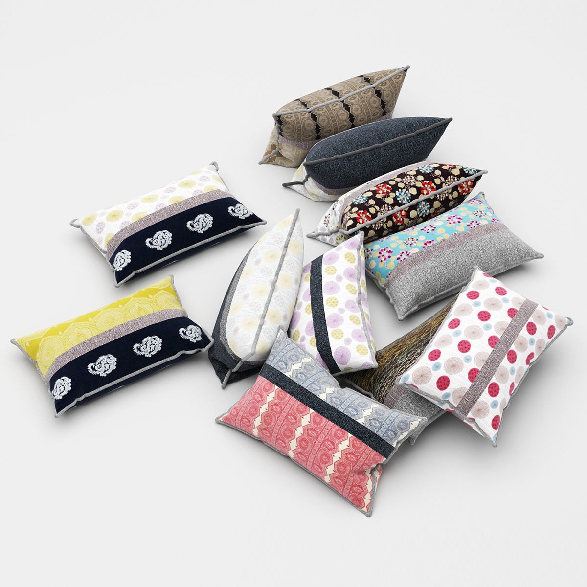 Pillows collection 51  3D model_9