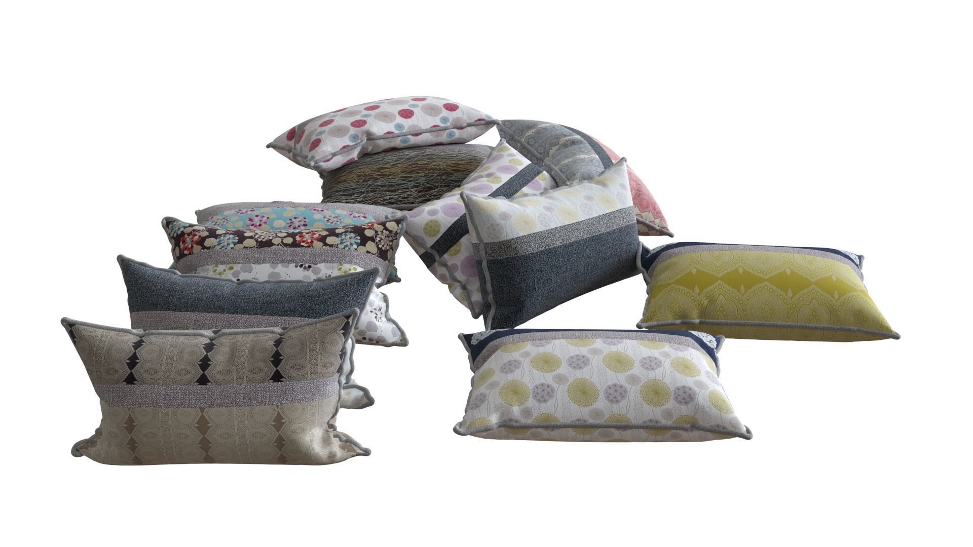 Pillows collection 51  3D model_2