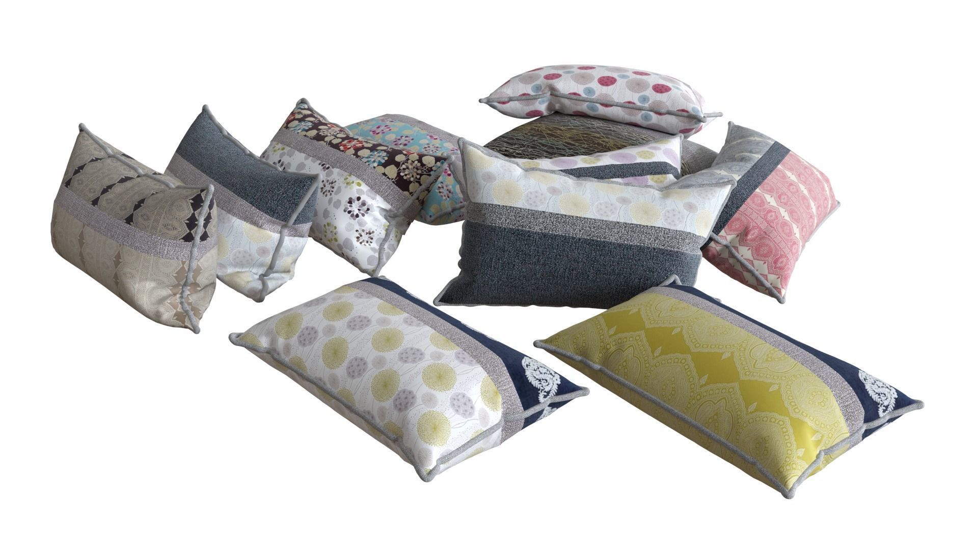 Pillows collection 51  3D model_1