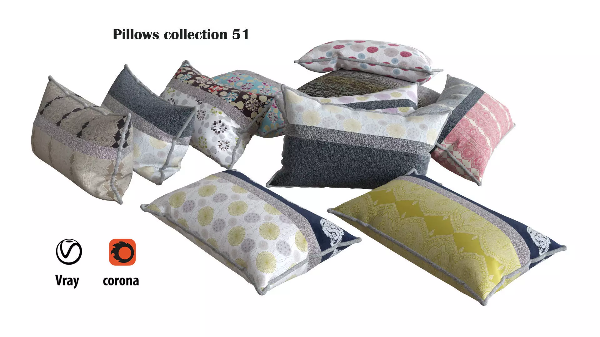 Pillows collection 51  3D model_0