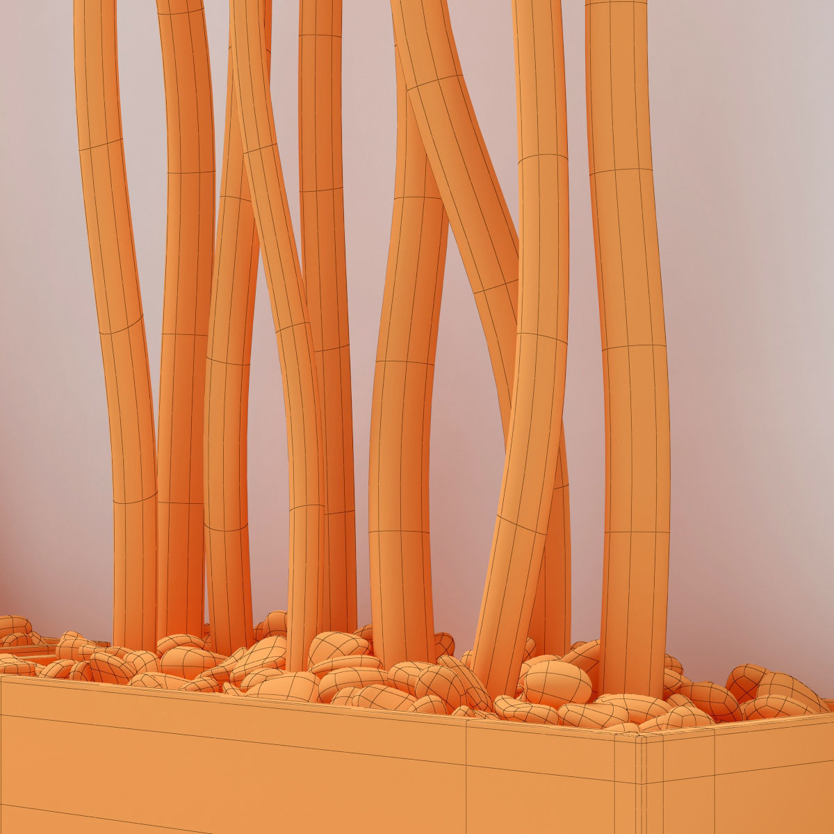 Planter small branch decoration n1 3D model_9