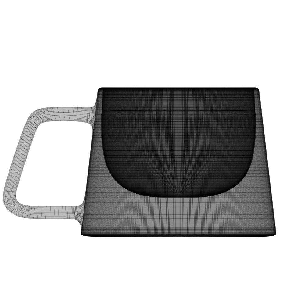 Square double glass cup 3D model_3