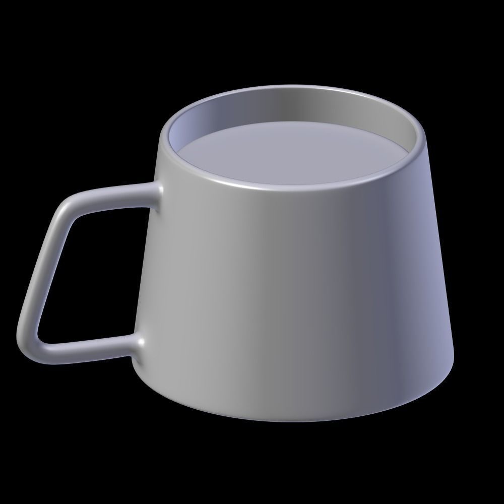 Square double glass cup 3D model_2