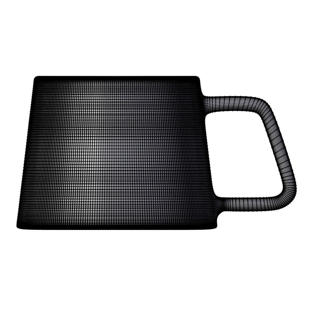 Square double glass cup 3D model_4