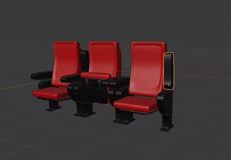 Cinema seats Free 3D model_0