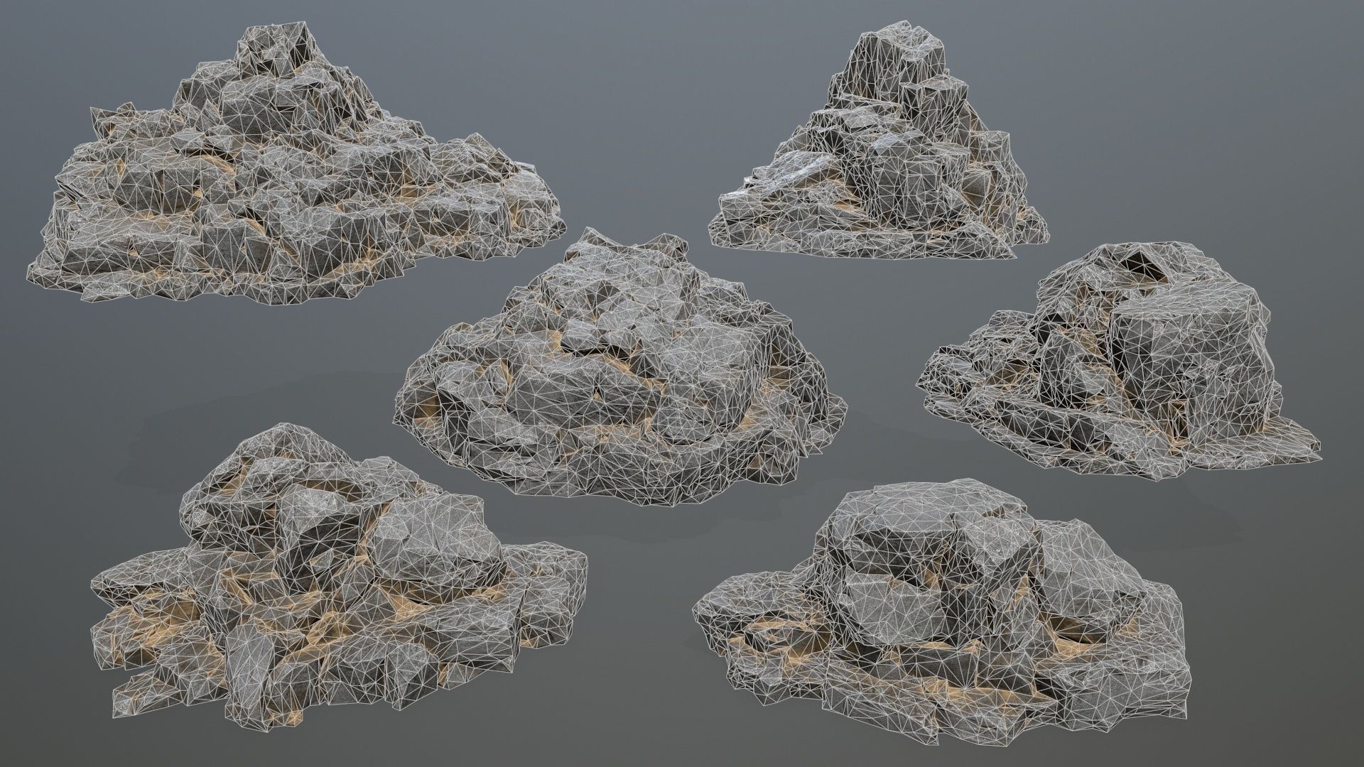 rocks piece of rock Low-poly 3D model_29