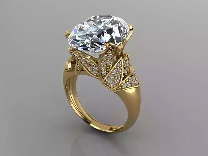 GC GOLD T172- Diamond solitarie gold ring