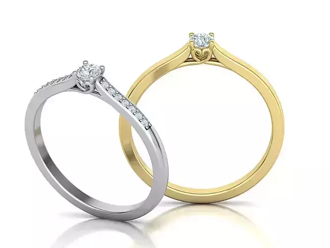 Heart Engagement ring Soltaire ring 3mm centr stone Own design 3D print model
