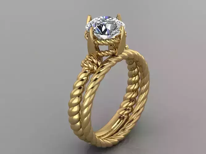 GC GOLD T176- Diamond solitarie gold ring