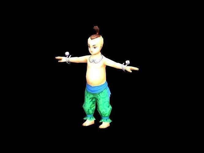 del - Taoist comprehension characters - boy 02 01 3D model