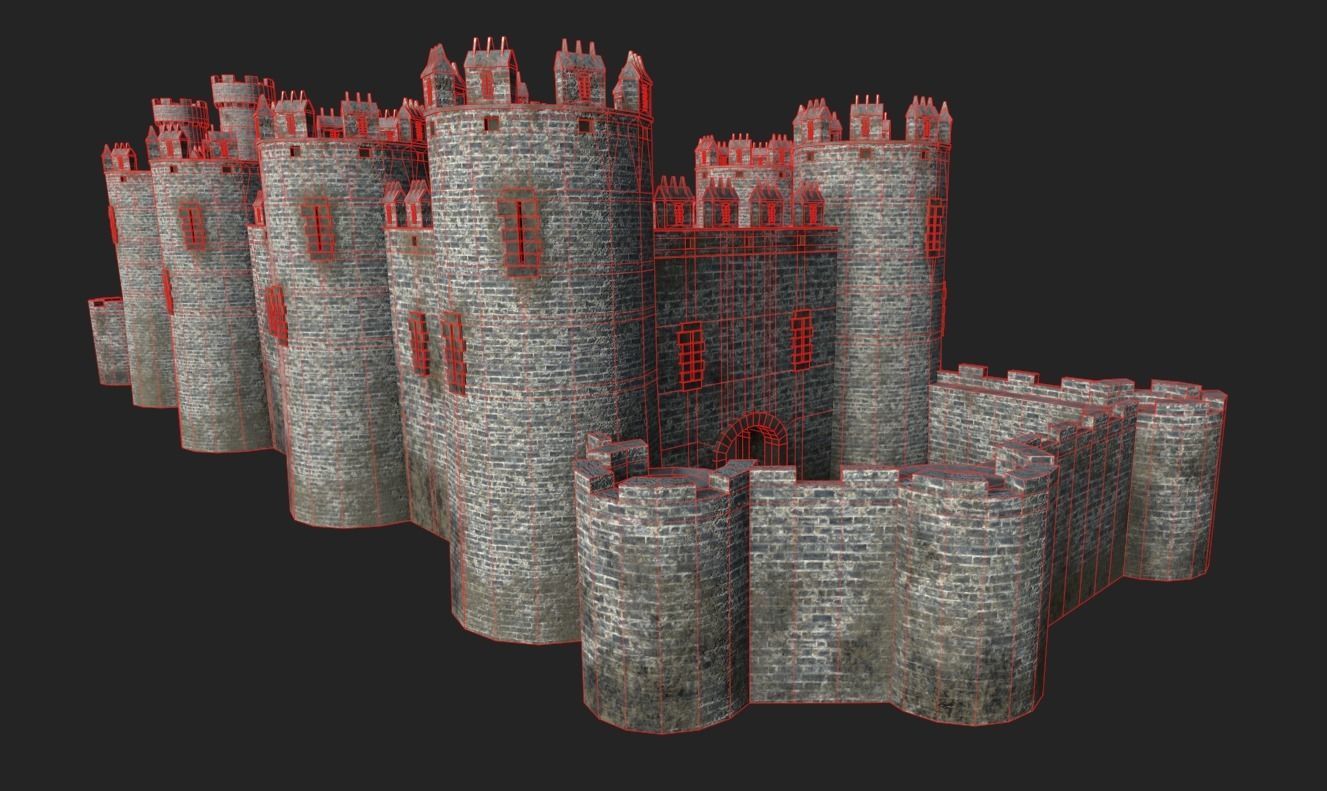 Medieval Castle Low-poly 3D model_13