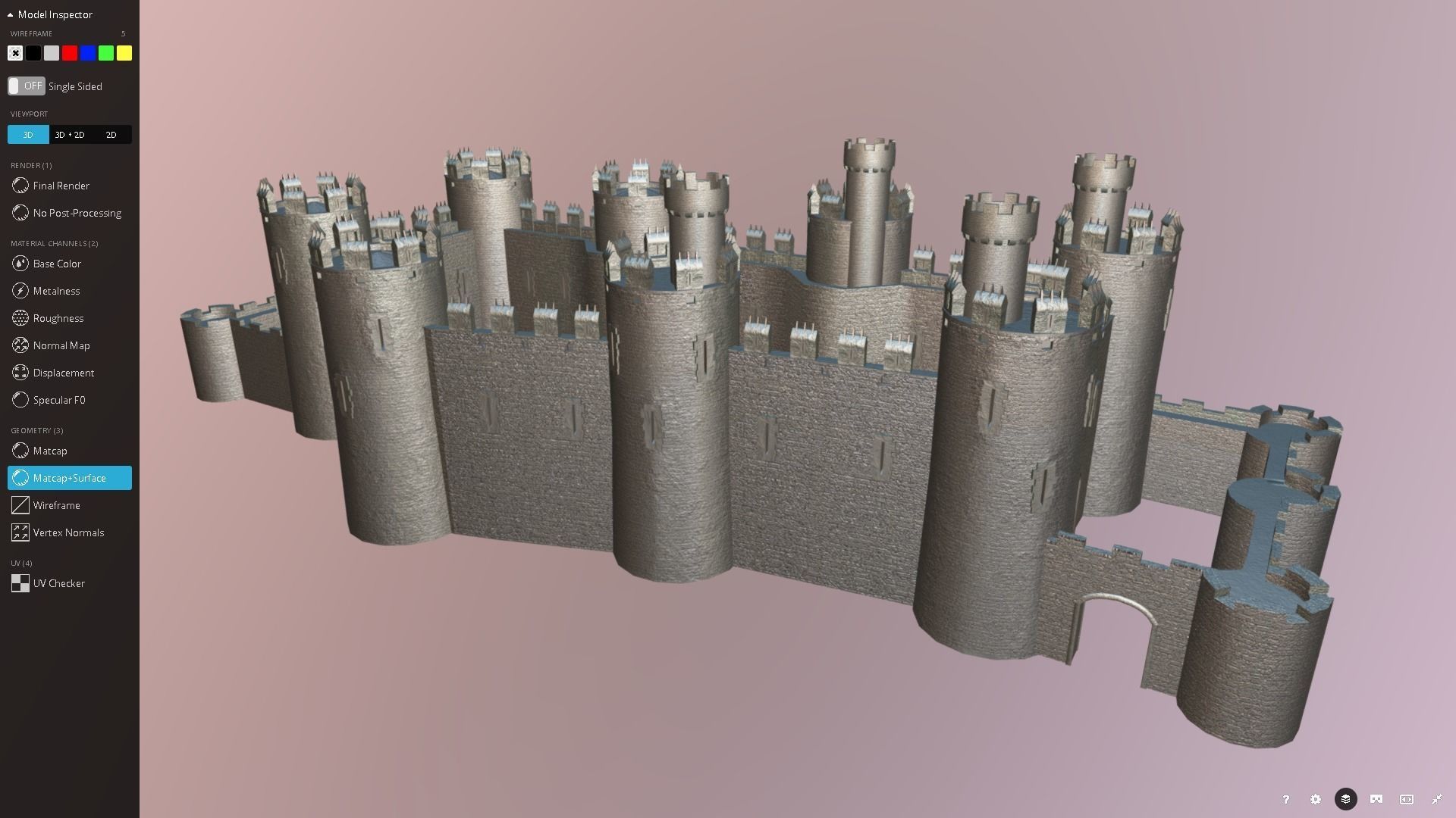 Medieval Castle Low-poly 3D model_16