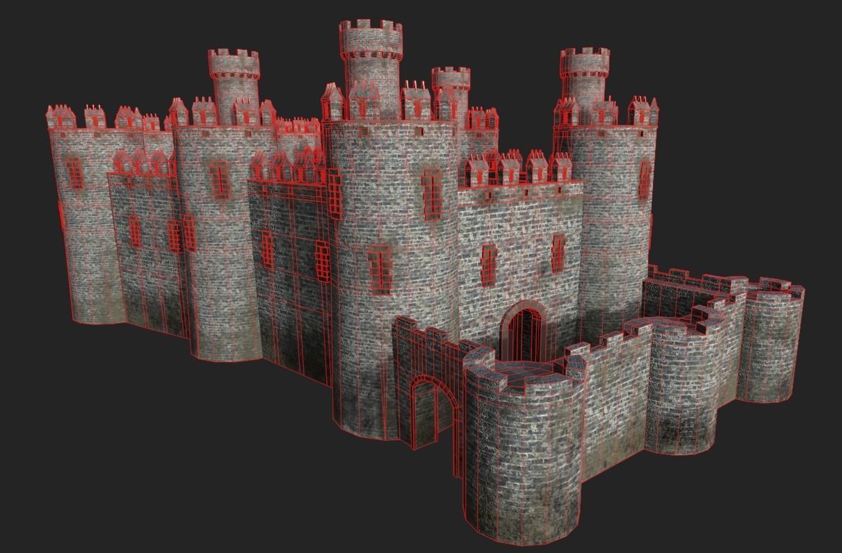 Medieval Castle Low-poly 3D model_11