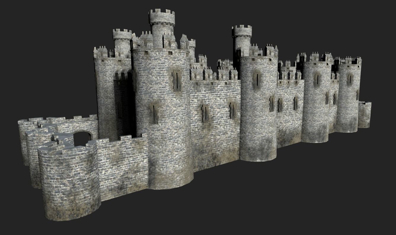 Medieval Castle Low-poly 3D model_3