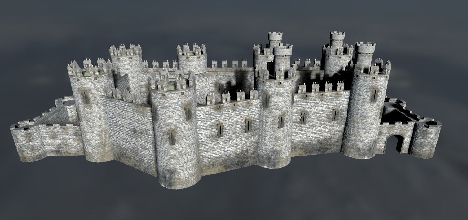 Medieval Castle Low-poly 3D model_9