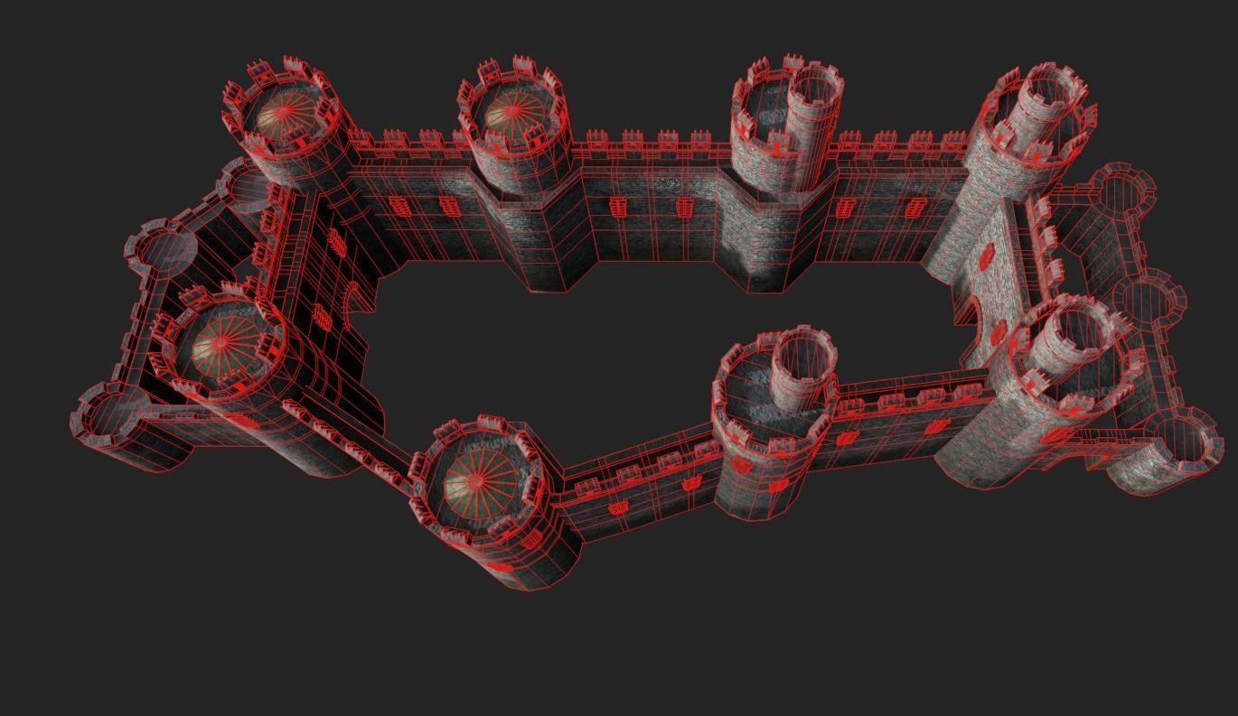 Medieval Castle Low-poly 3D model_14