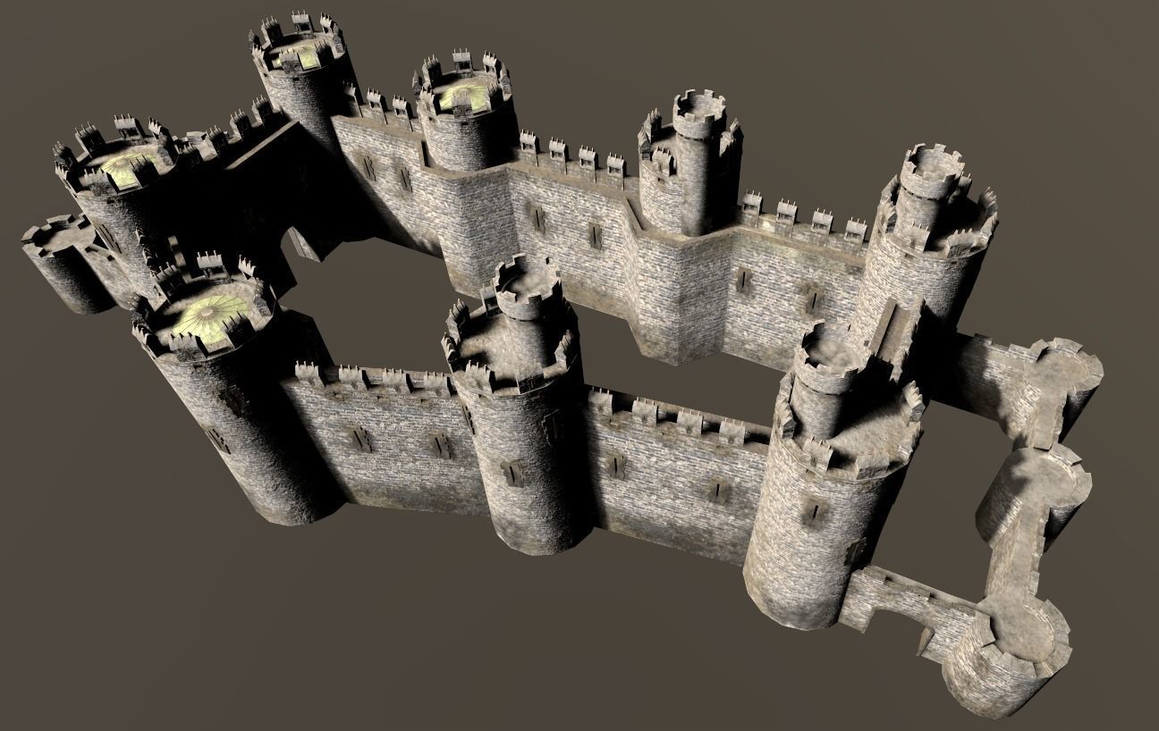 Medieval Castle Low-poly 3D model_2