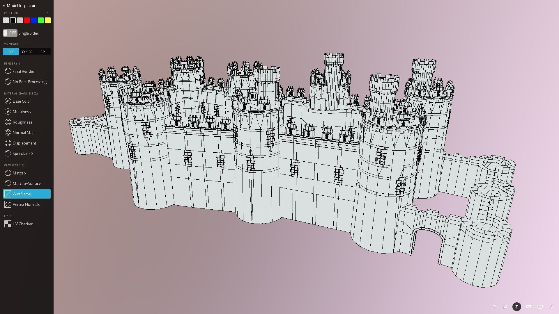 Medieval Castle Low-poly 3D model_17