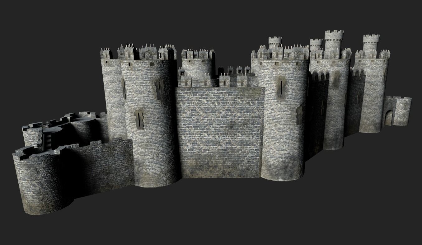 Medieval Castle Low-poly 3D model_5