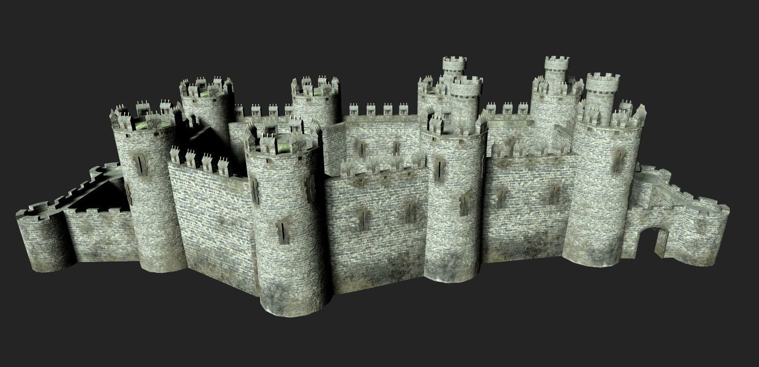 Medieval Castle Low-poly 3D model_8