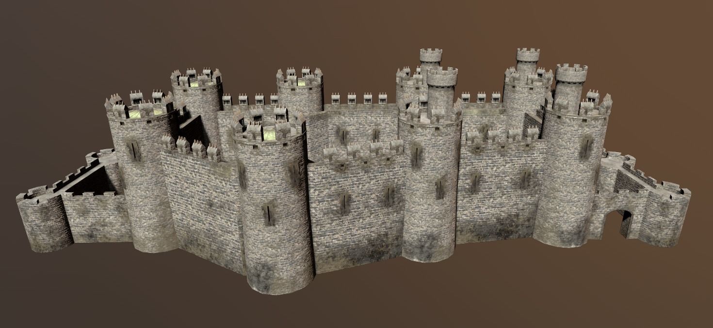 Medieval Castle Low-poly 3D model_10