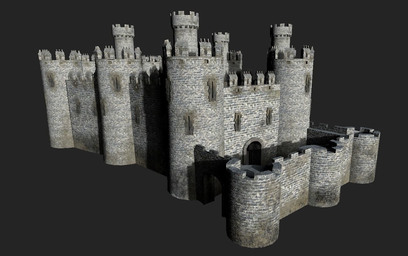 Medieval Castle Low-poly 3D model_1