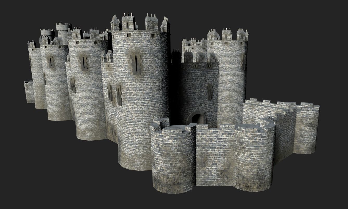 Medieval Castle Low-poly 3D model_4