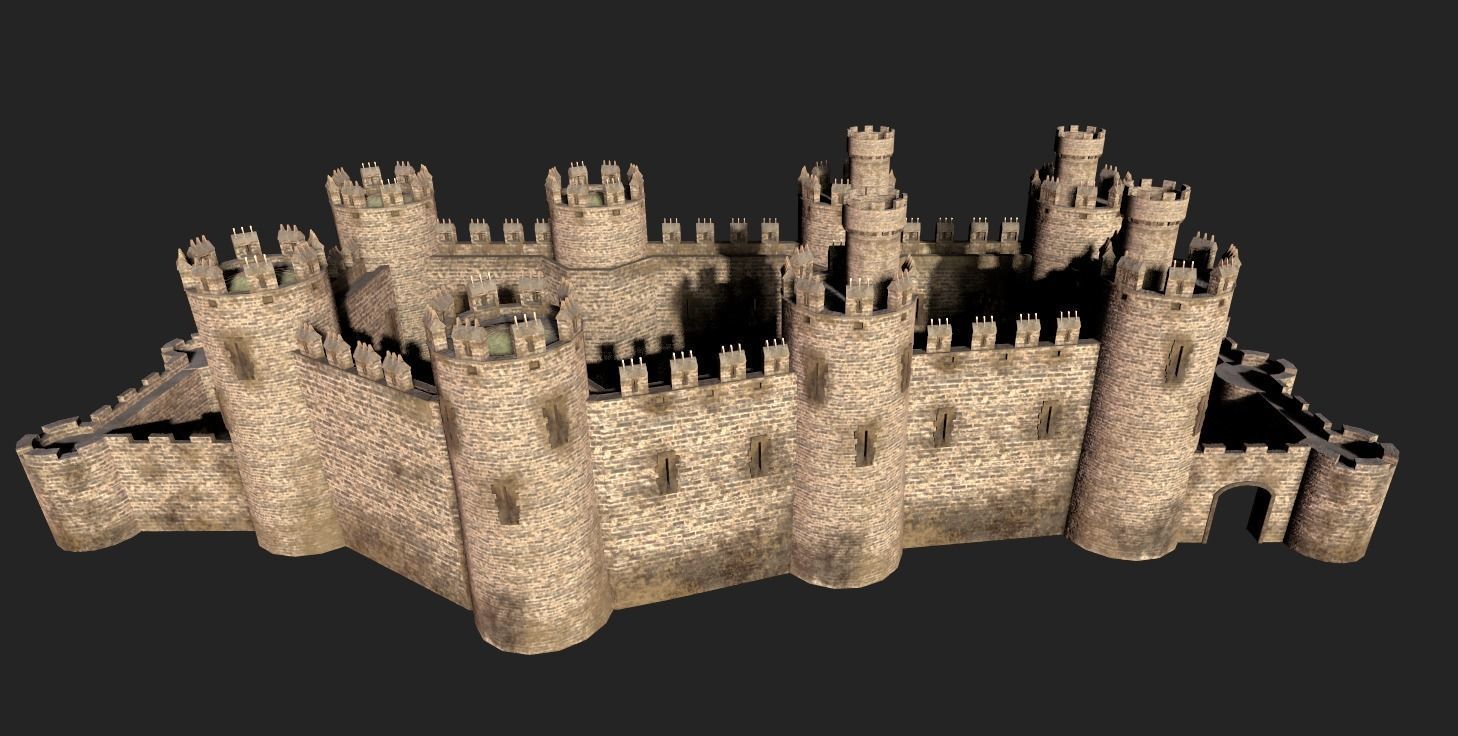 Medieval Castle Low-poly 3D model_7