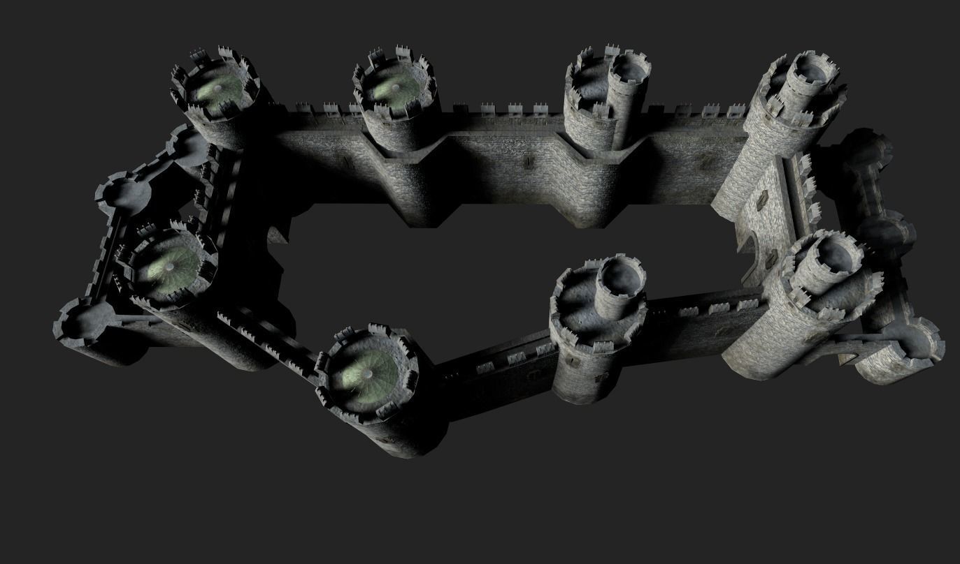 Medieval Castle Low-poly 3D model_6